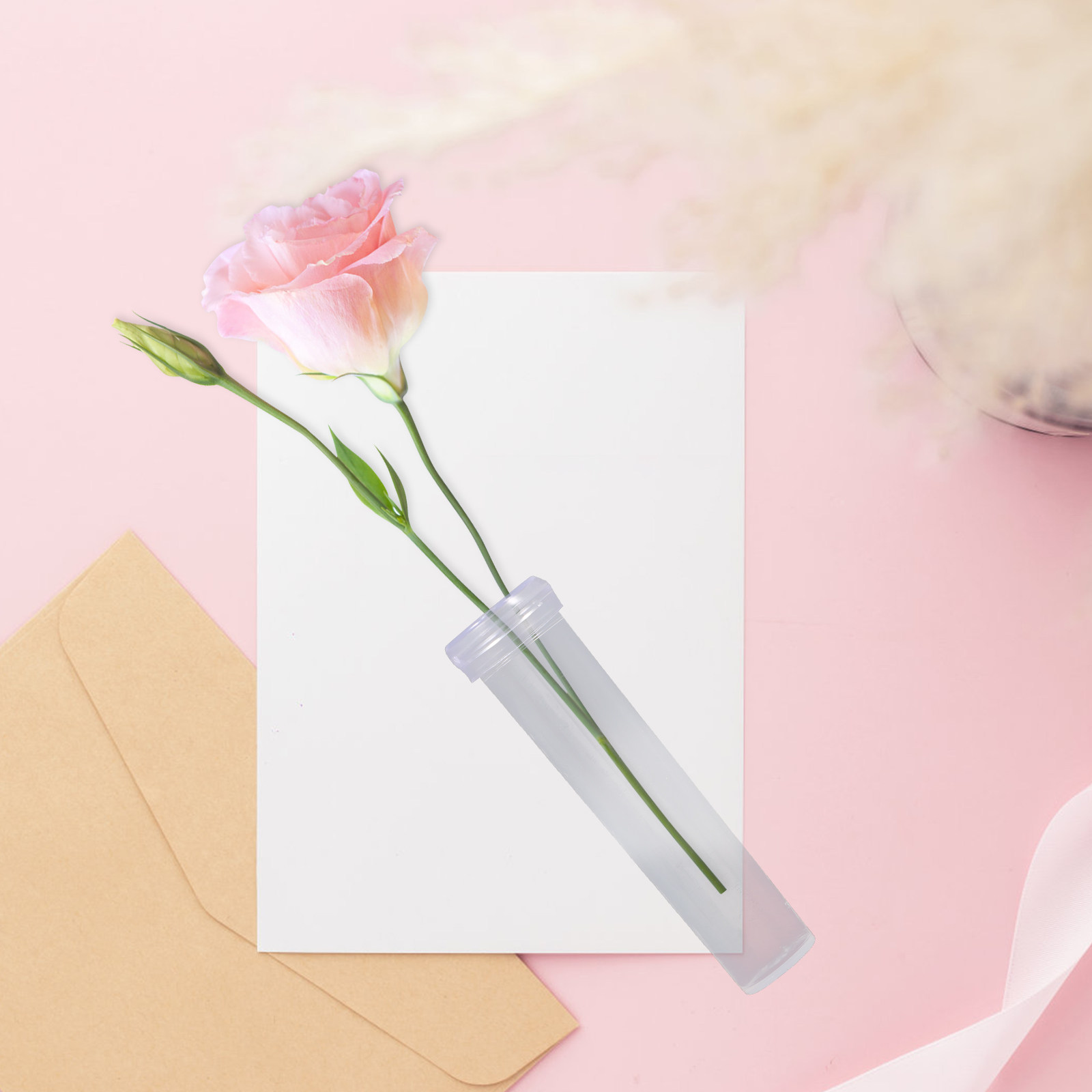 Easy Florist Supply - 50Pcs Nutrition Flower Plastic Tube Transparent
